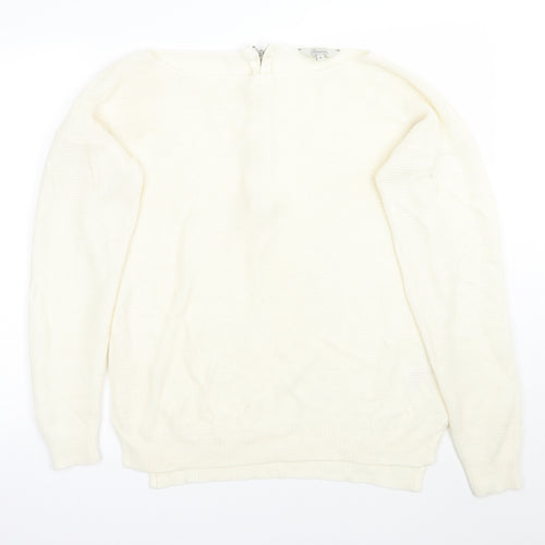 Peacocks Womens White   Pullover Jumper Size M