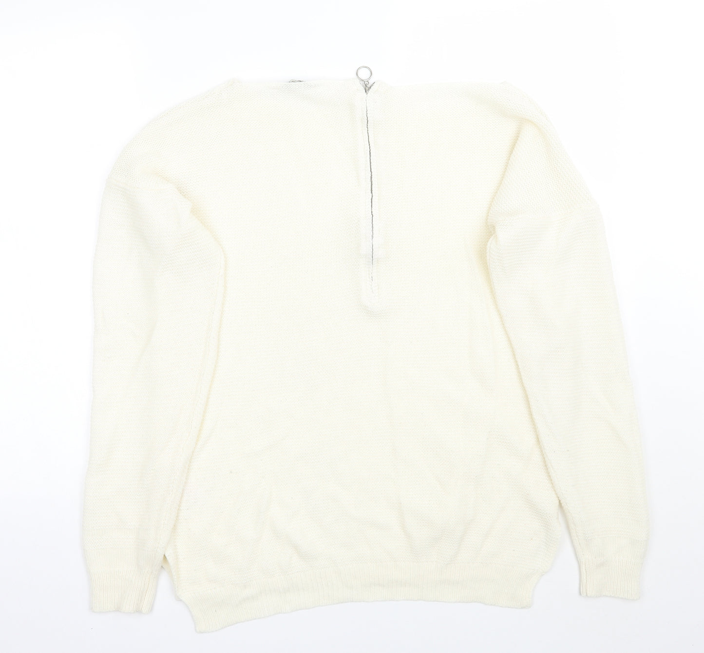 Peacocks Womens White   Pullover Jumper Size M