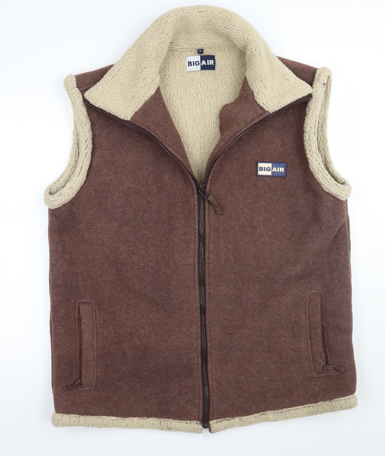Big air Mens Brown  Rayon Gilet Coat Size XL
