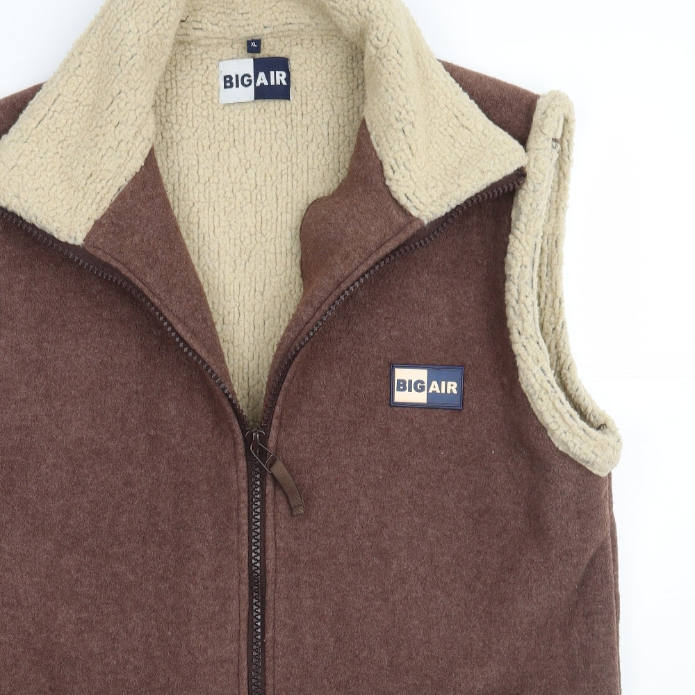 Big air Mens Brown  Rayon Gilet Coat Size XL