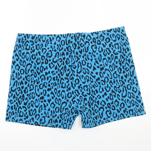 ASOS Womens Blue Animal Print  Cut-Off Shorts Size 18