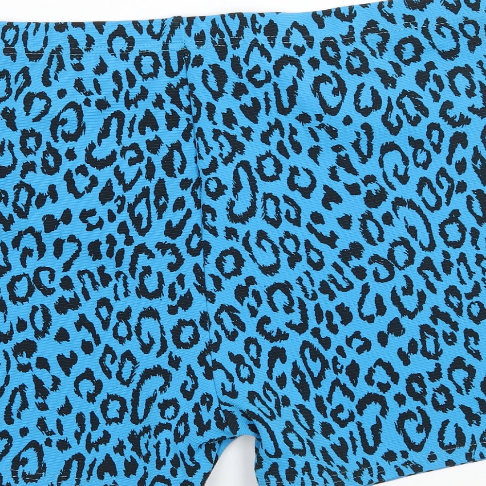 ASOS Womens Blue Animal Print  Cut-Off Shorts Size 18