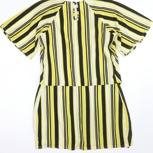 NEXT Womens Yellow Striped  A-Line  Size 10