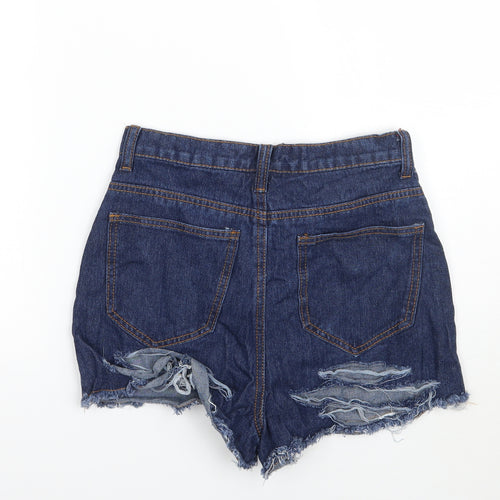PRETTYLITTLETHING Womens Blue   Cut-Off Shorts Size 6