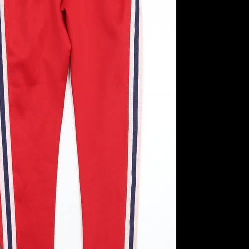 Missguided Womens Red Striped  Trousers  Size 4 L28 in