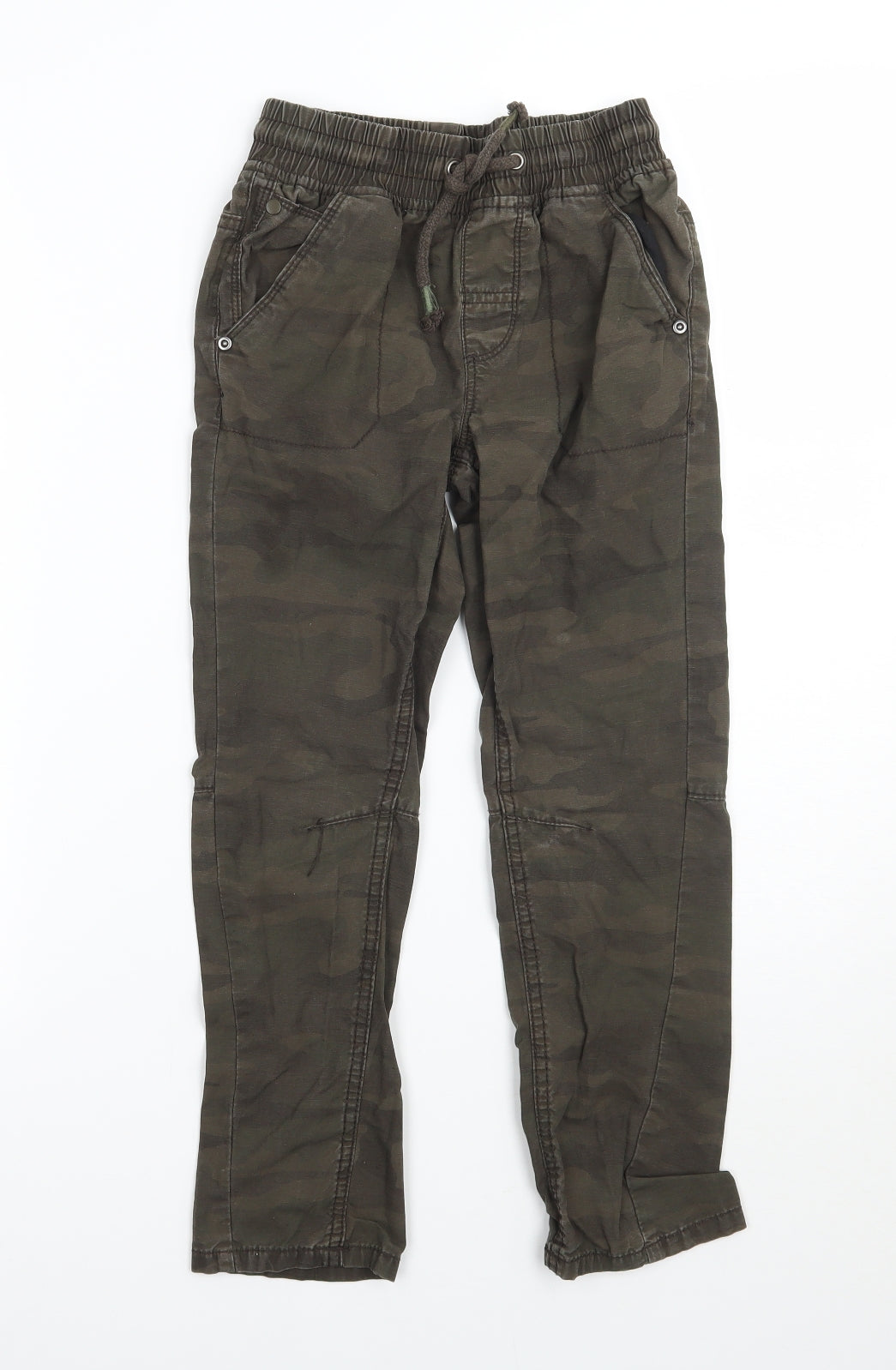 George Boys Green Camouflage  Cargo Trousers Size 7-8 Years