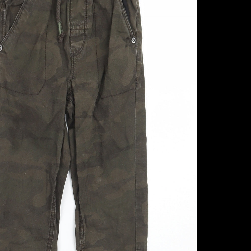 George Boys Green Camouflage  Cargo Trousers Size 7-8 Years