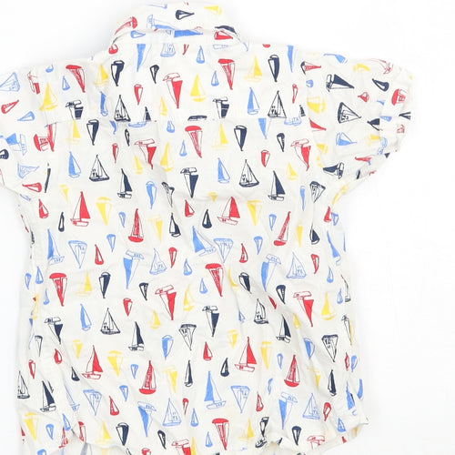 TU Boys White Geometric  Basic Button-Up Size 6-9 Months