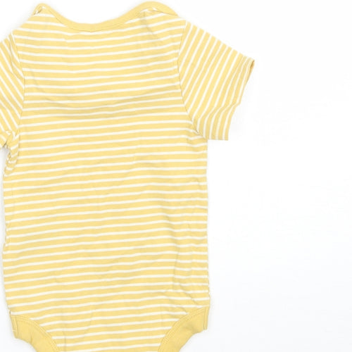 Marks and Spencer Girls Yellow Striped  Babygrow One-Piece Size 6-9 Months