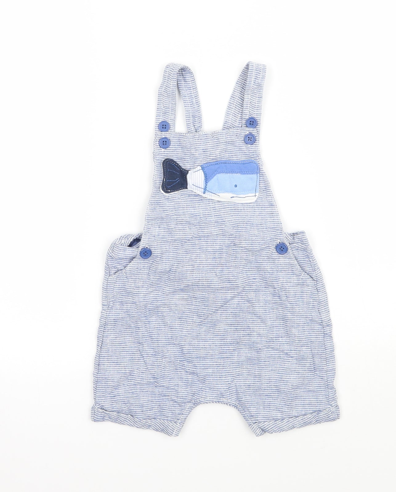 NEXT Boys Blue Striped  Dungaree One-Piece Size 12-18 Months