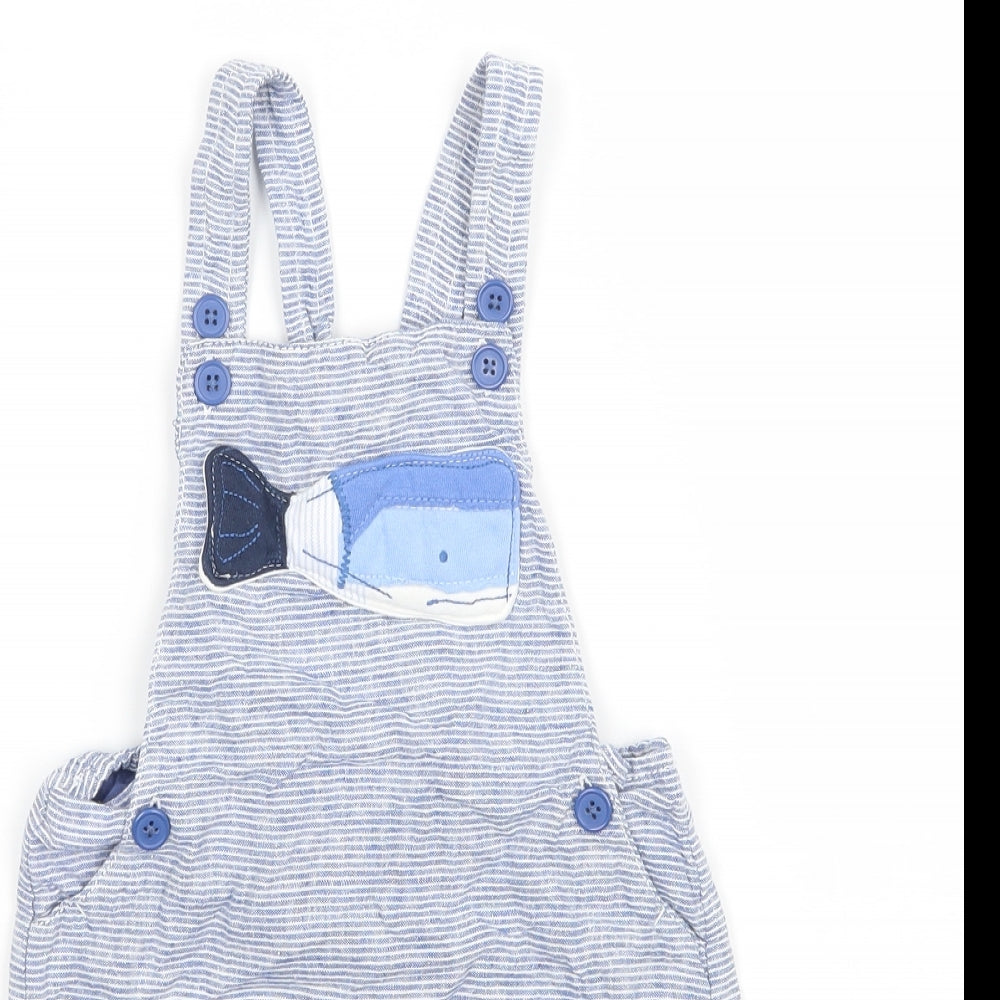 NEXT Boys Blue Striped  Dungaree One-Piece Size 12-18 Months
