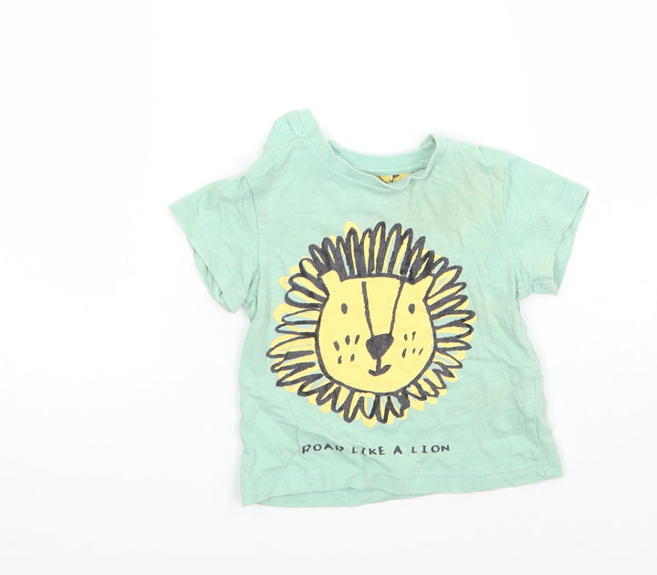 Marks and Spencer Girls Green Basic T-Shirt Size 6-9 Months
