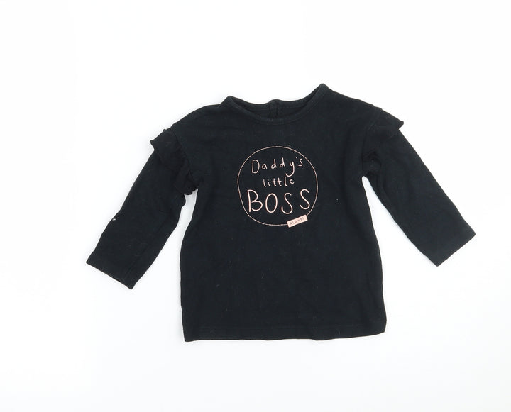 George Boys Black   Basic T-Shirt Size 9-12 Months