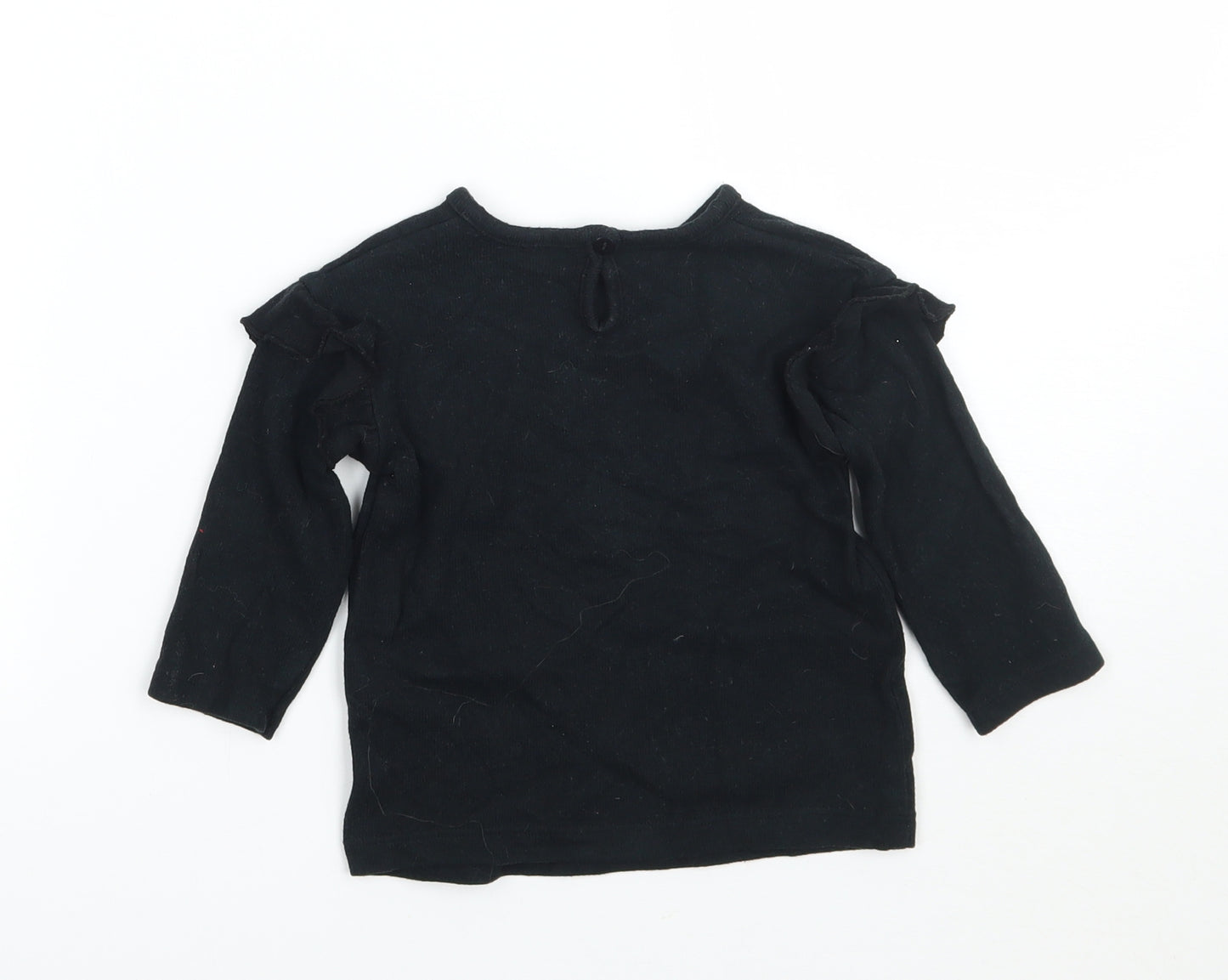 George Boys Black   Basic T-Shirt Size 9-12 Months