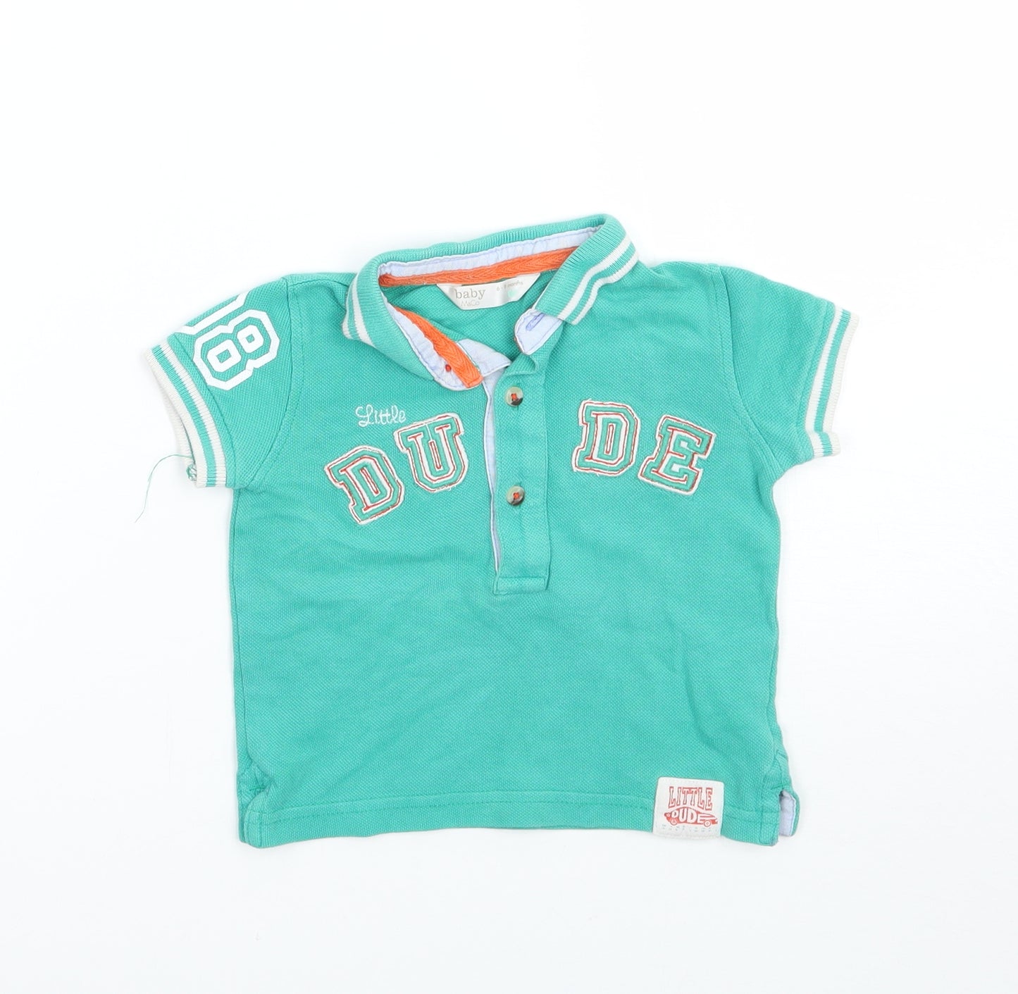 M&Co Boys Green   Basic Polo Size 6-9 Months