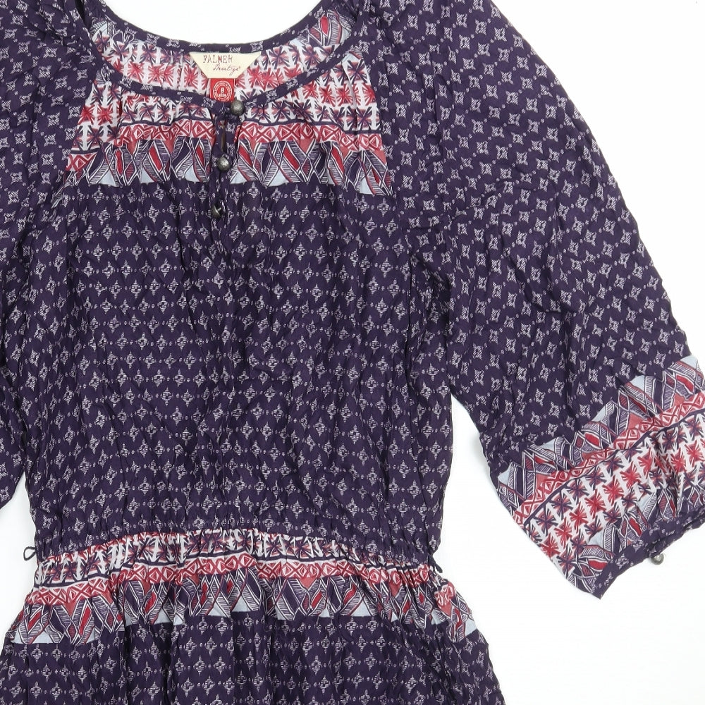 Falmer Heritage Womens Purple Paisley  A-Line  Size 8