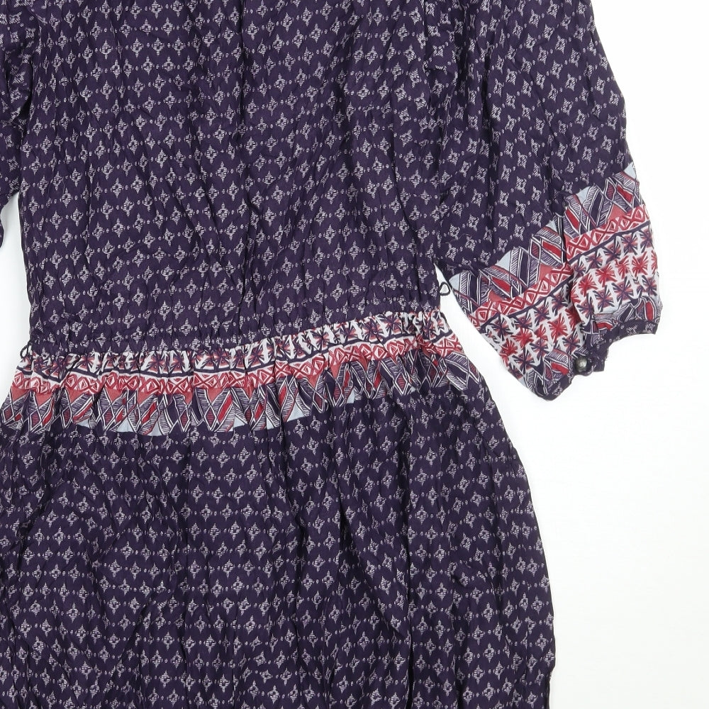 Falmer Heritage Womens Purple Paisley  A-Line  Size 8