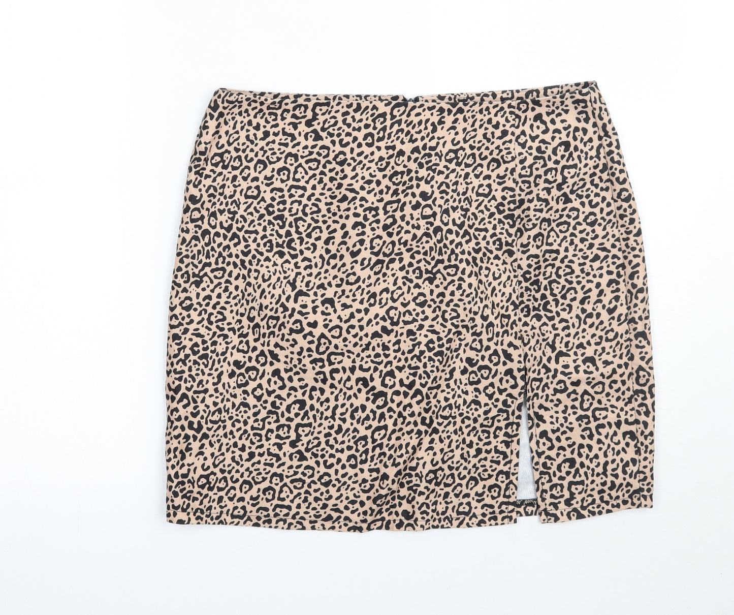 SheIn Womens Brown Animal Print  A-Line Skirt Size L