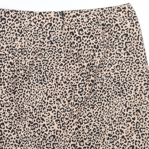 SheIn Womens Brown Animal Print  A-Line Skirt Size L