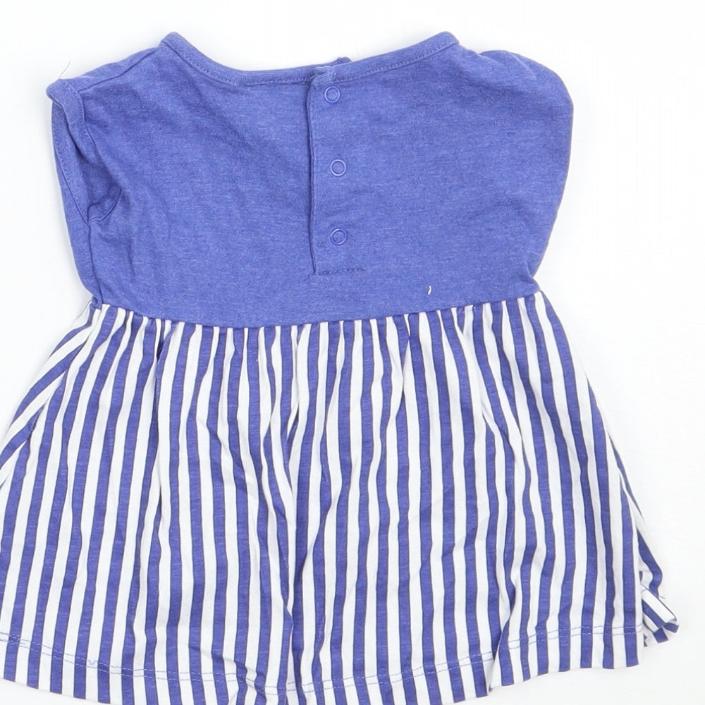 hullabaloo Girls Blue Striped  A-Line  Size 3-6 Months