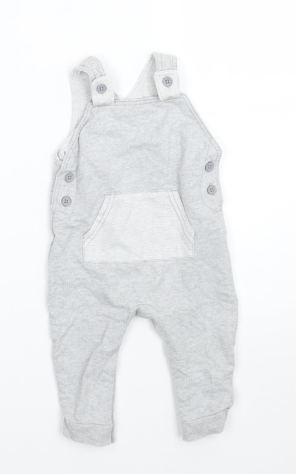 George Boys Grey Striped  Babygrow One-Piece Size 6-9 Months