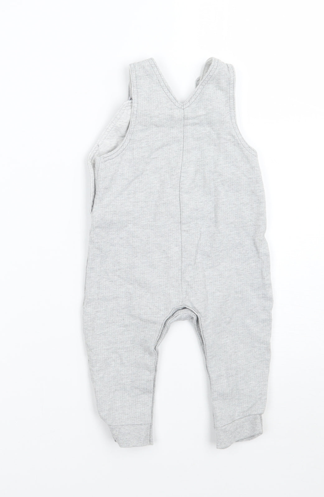George Boys Grey Striped  Babygrow One-Piece Size 6-9 Months