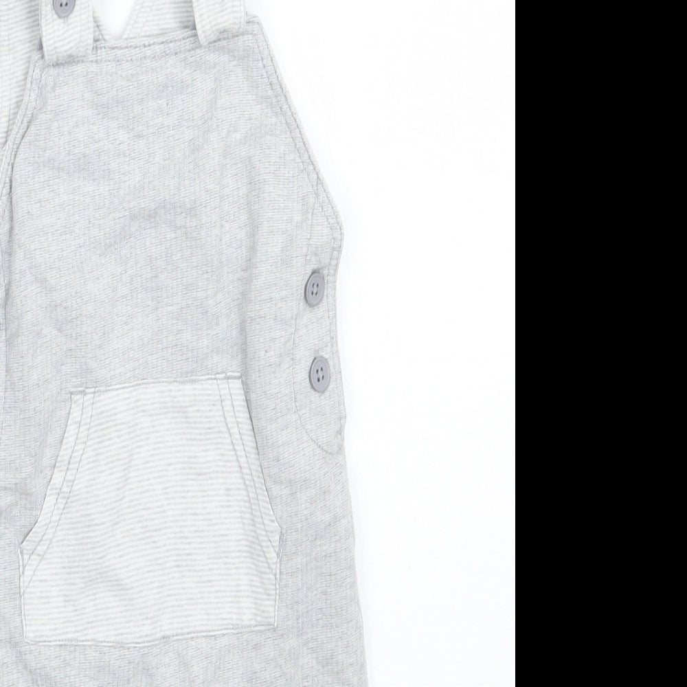George Boys Grey Striped  Babygrow One-Piece Size 6-9 Months