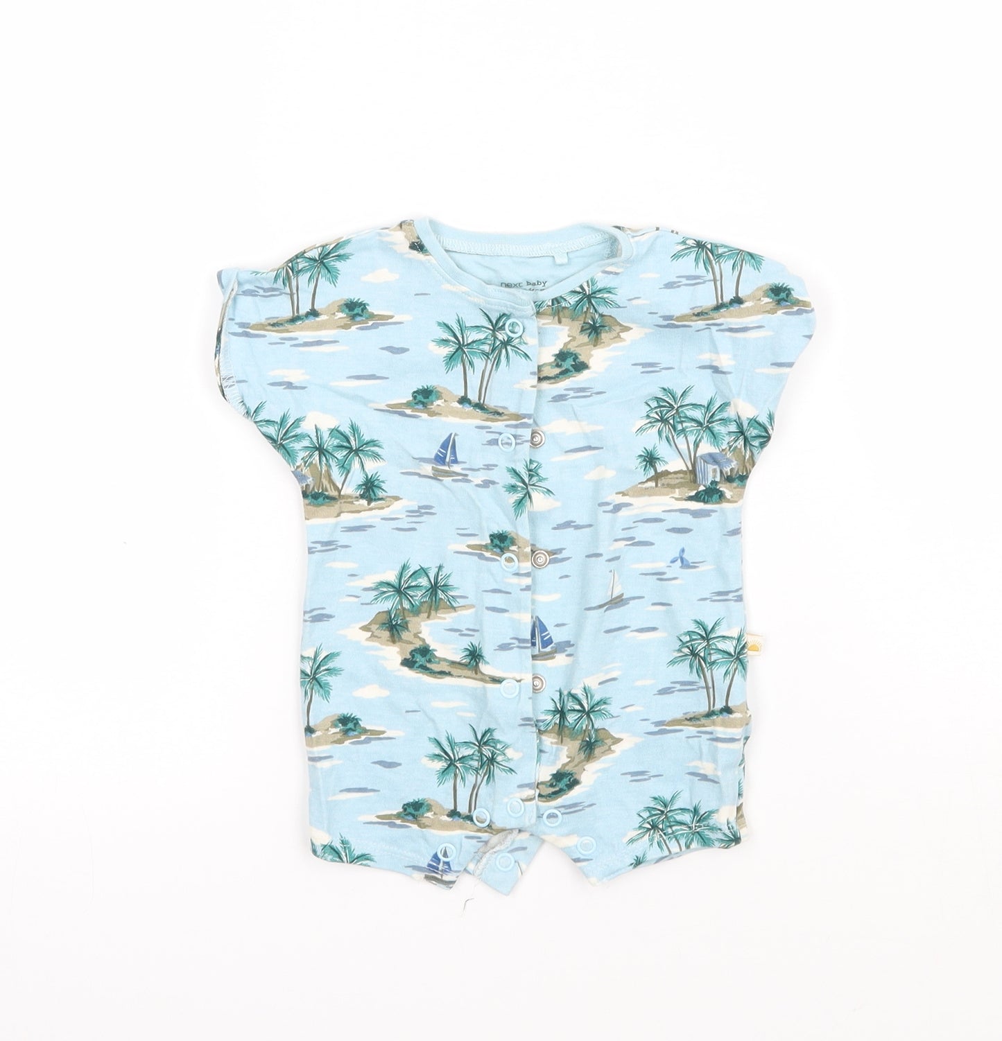 NEXT Boys Blue Geometric  Babygrow One-Piece Size 0-3 Months