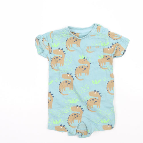 Marks and Spencer Boys Green Floral  Babygrow One-Piece Size 0-3 Months