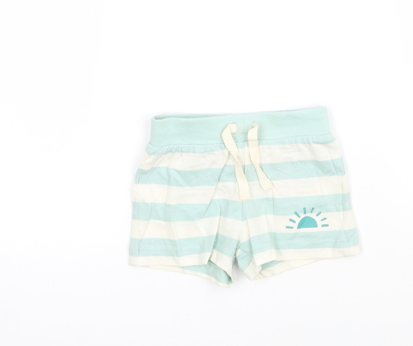 Primark Boys Green Striped  Cropped Trousers One Size