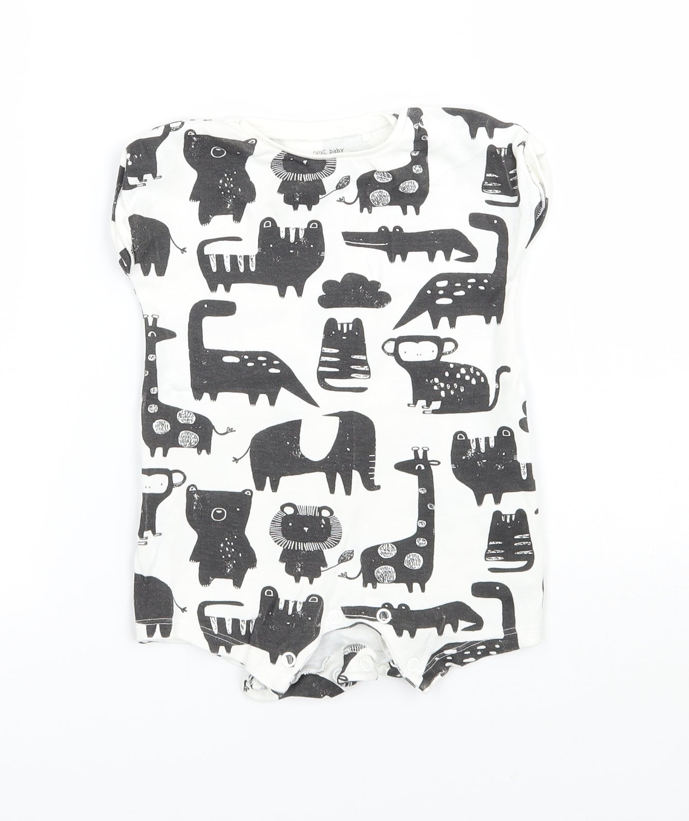 NEXT Baby White Geometric  Babygrow One-Piece Size 0-3 Months