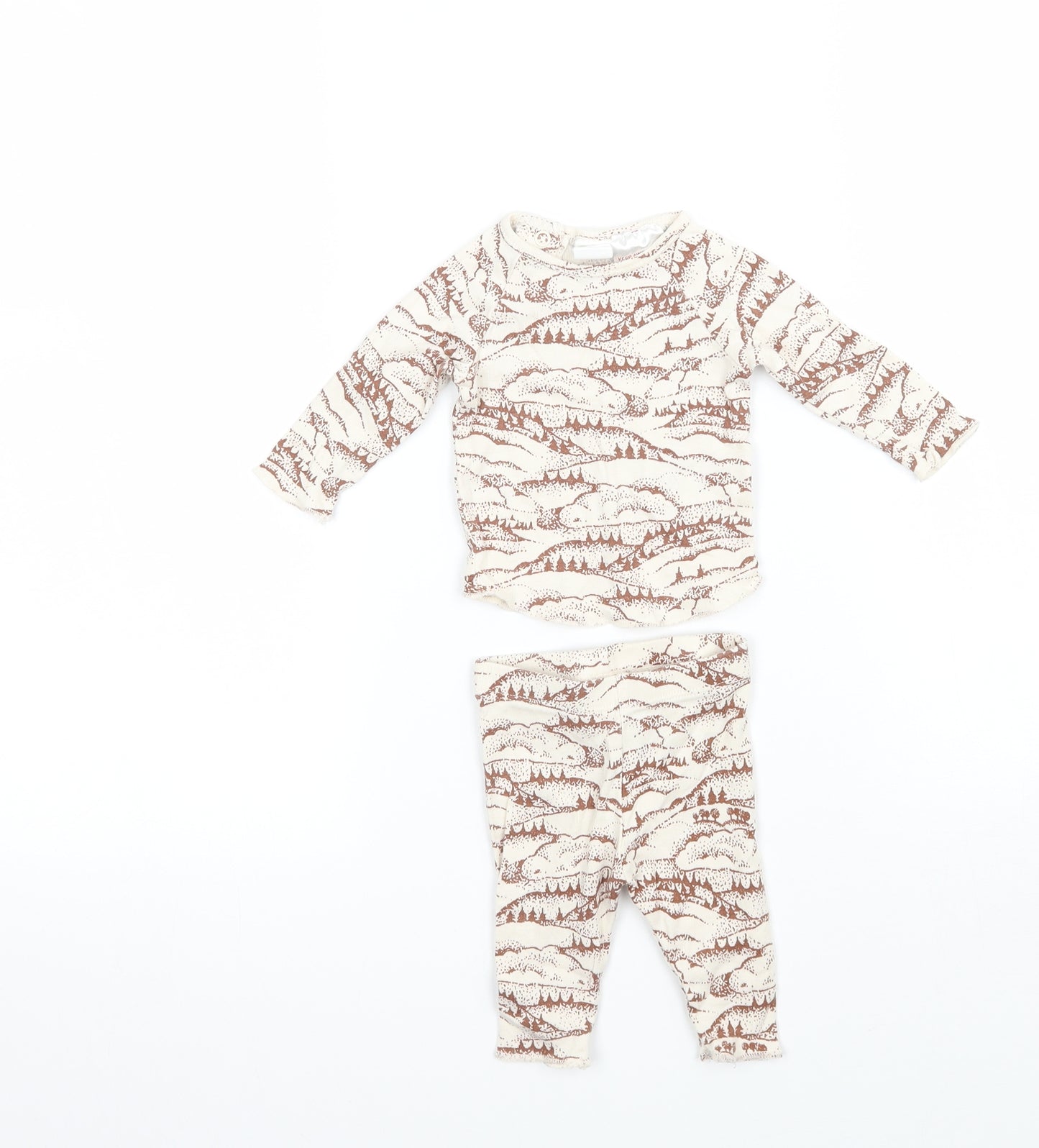 H&M Girls Beige Geometric  Basic T-Shirt Size Newborn  - Bottom included