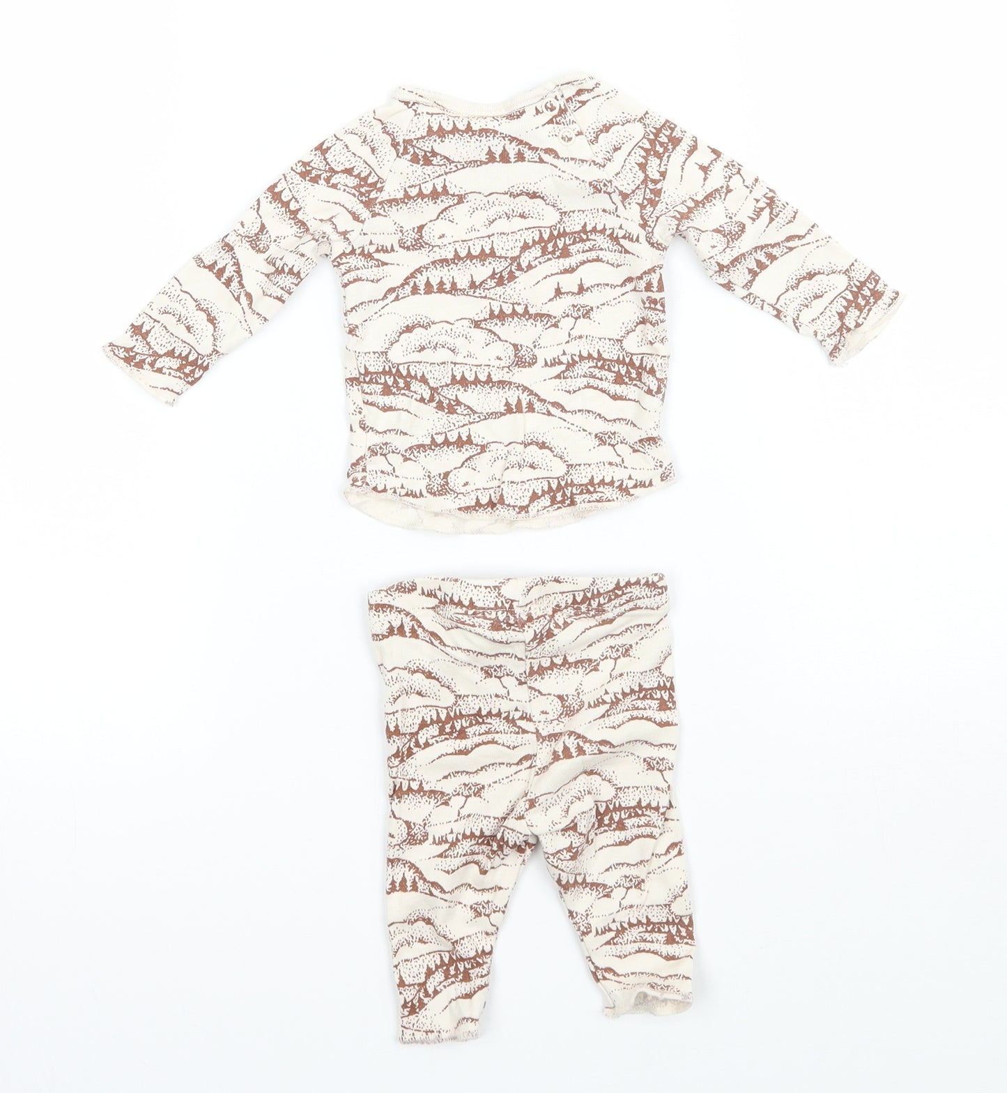 H&M Girls Beige Geometric  Basic T-Shirt Size Newborn  - Bottom included
