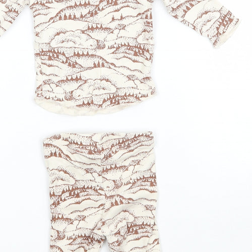 H&M Girls Beige Geometric  Basic T-Shirt Size Newborn  - Bottom included