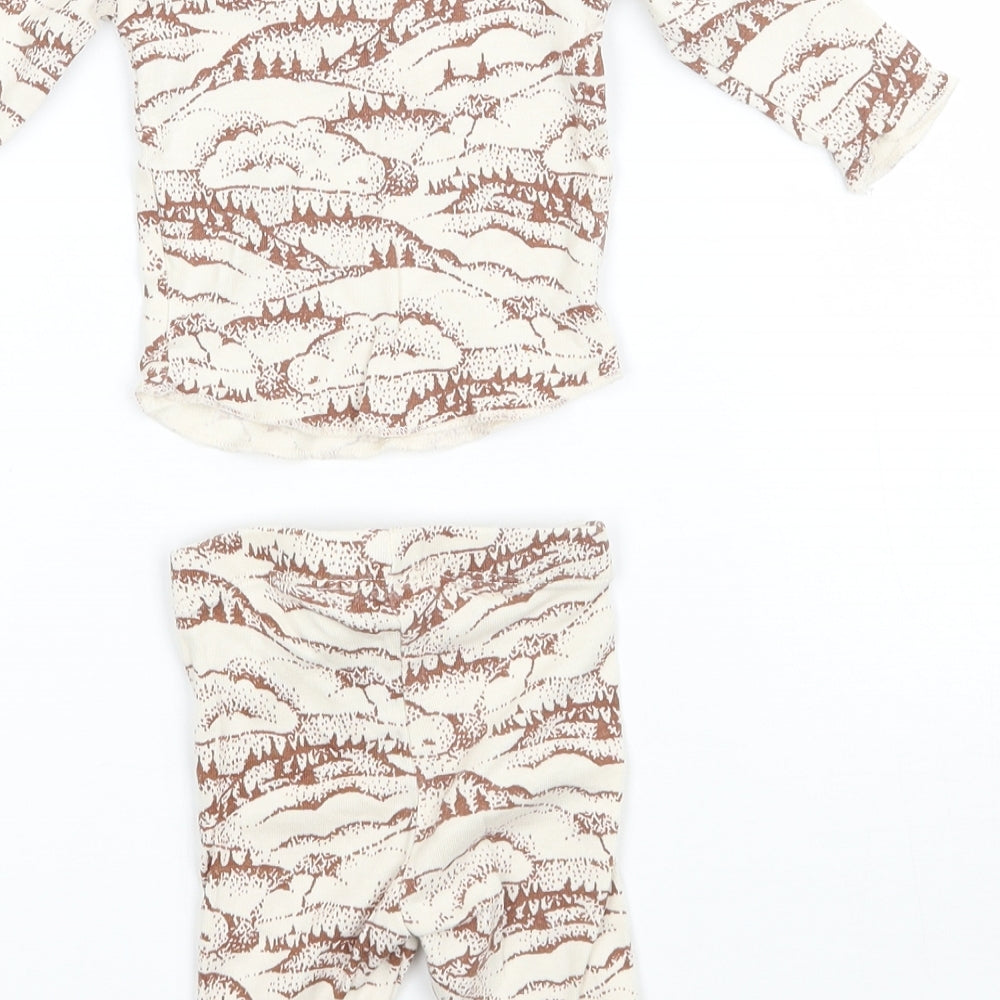 H&M Girls Beige Geometric  Basic T-Shirt Size Newborn  - Bottom included