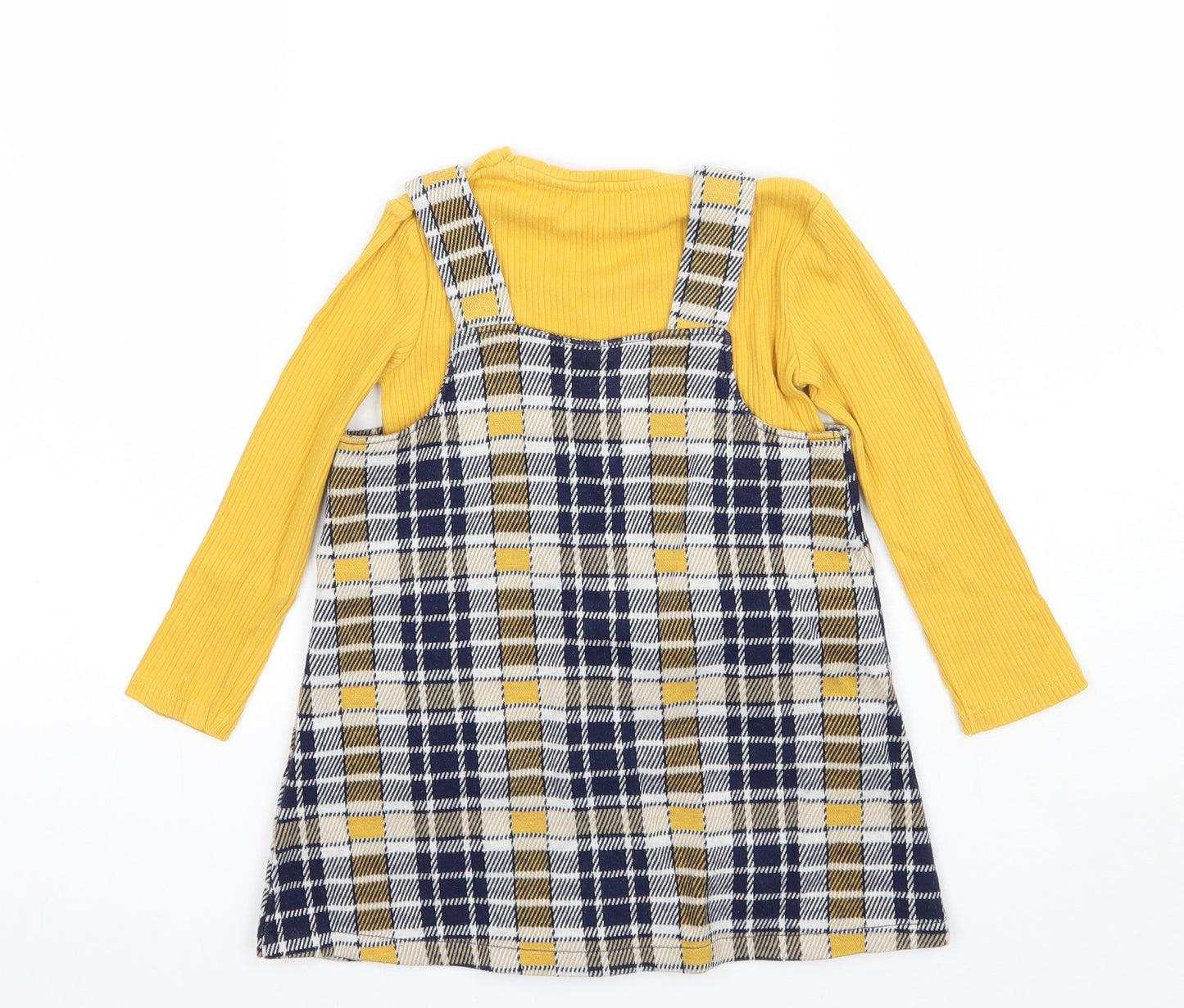F&F Girls Yellow Check  A-Line  Size 2-3 Years