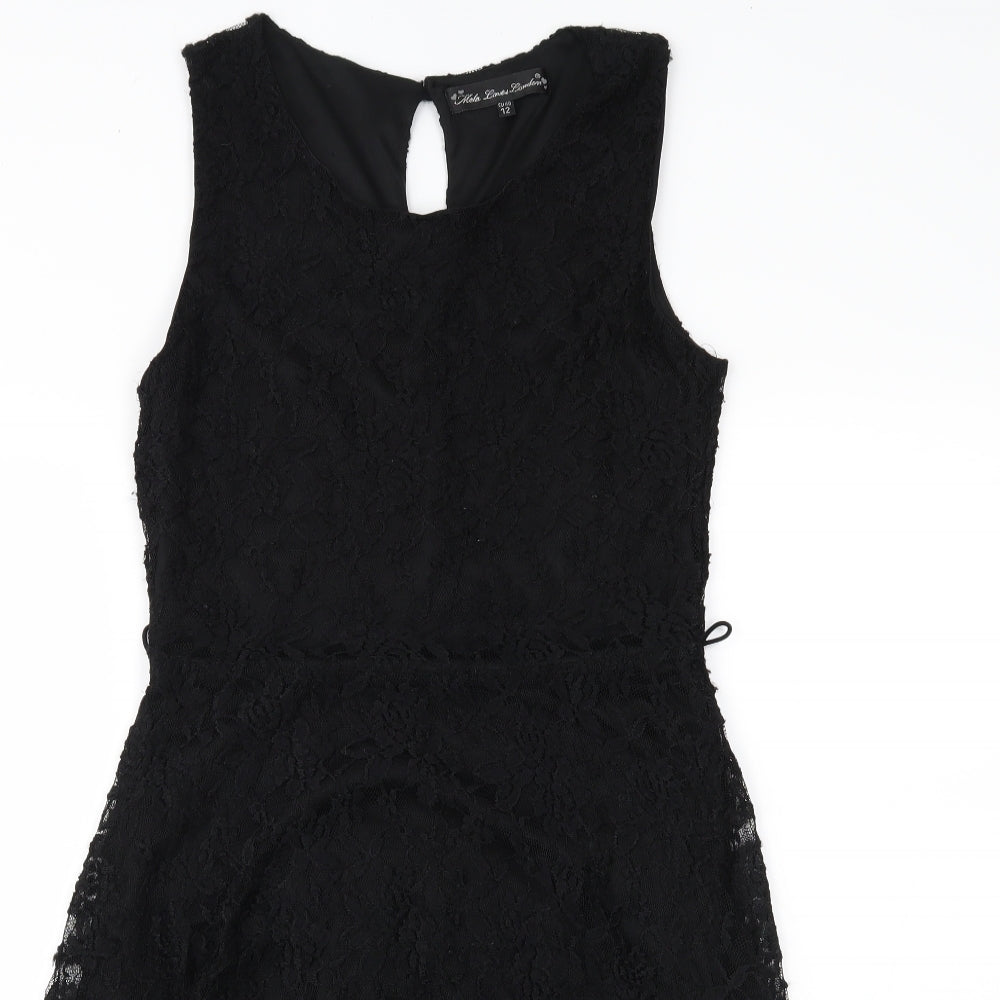 MELA LOVE LONDON Womens Black   Fit & Flare  Size 12