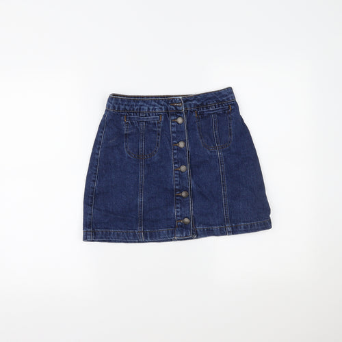 Topshop Womens Blue  Denim Maxi Skirt Size 25 in