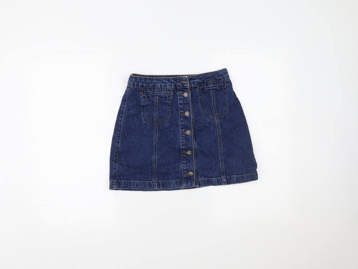 Topshop Womens Blue Denim Maxi Skirt Size 25 in