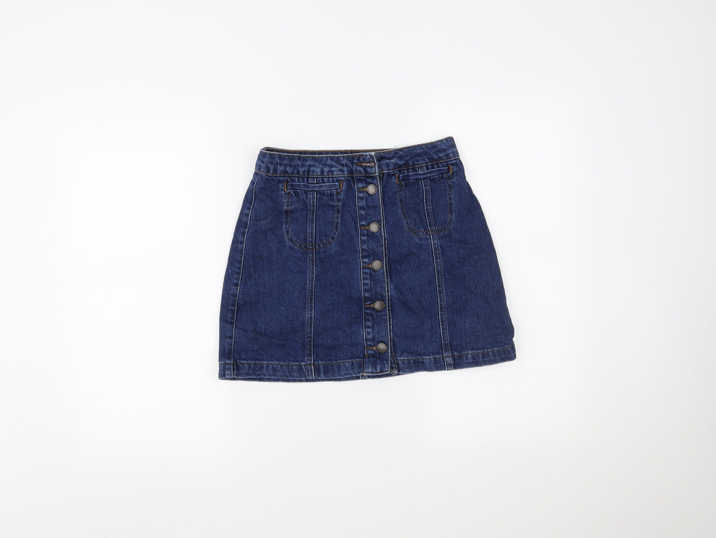 Topshop Womens Blue  Denim Maxi Skirt Size 25 in