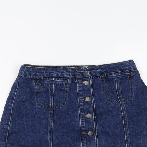 Topshop Womens Blue  Denim Maxi Skirt Size 25 in