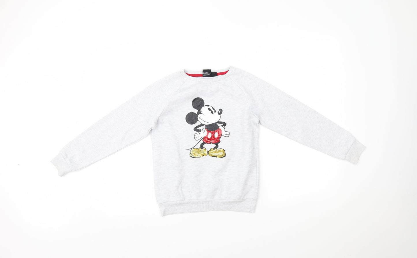 Primark Girls Grey   Pullover Jumper Size 9-10 Years  - Mickey Mouse