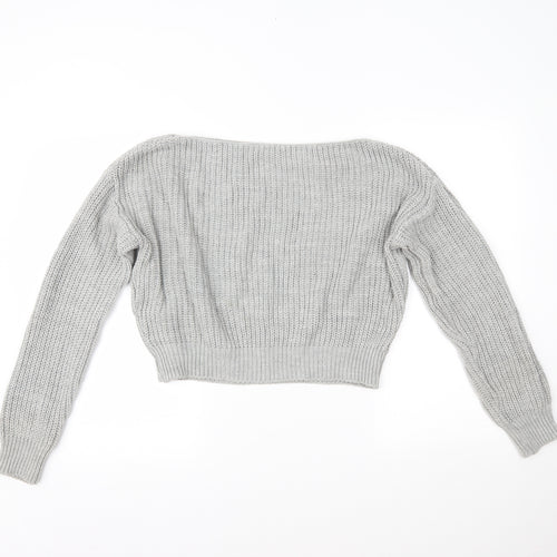 PRETTYLITTLETHING Womens Grey   Pullover Jumper Size 6
