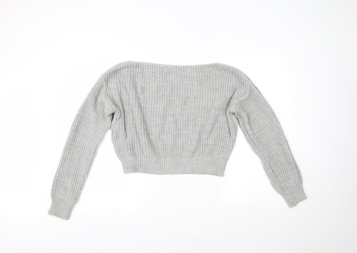 PRETTYLITTLETHING Womens Grey   Pullover Jumper Size 6