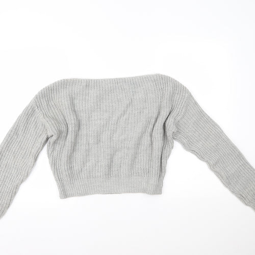 PRETTYLITTLETHING Womens Grey   Pullover Jumper Size 6