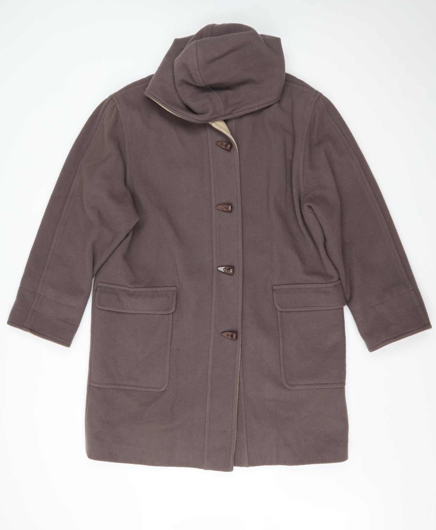 Klass Collection Womens Brown   Overcoat Coat Size 16