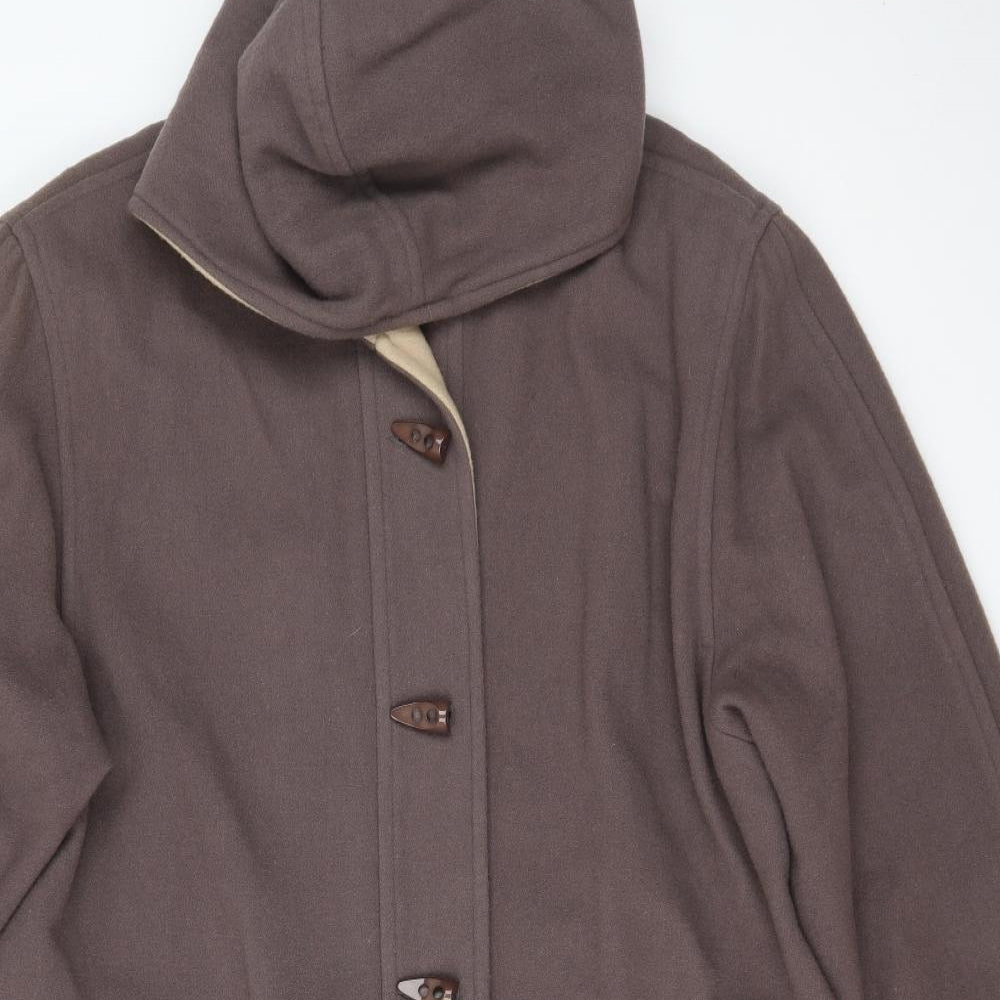 Klass Collection Womens Brown   Overcoat Coat Size 16