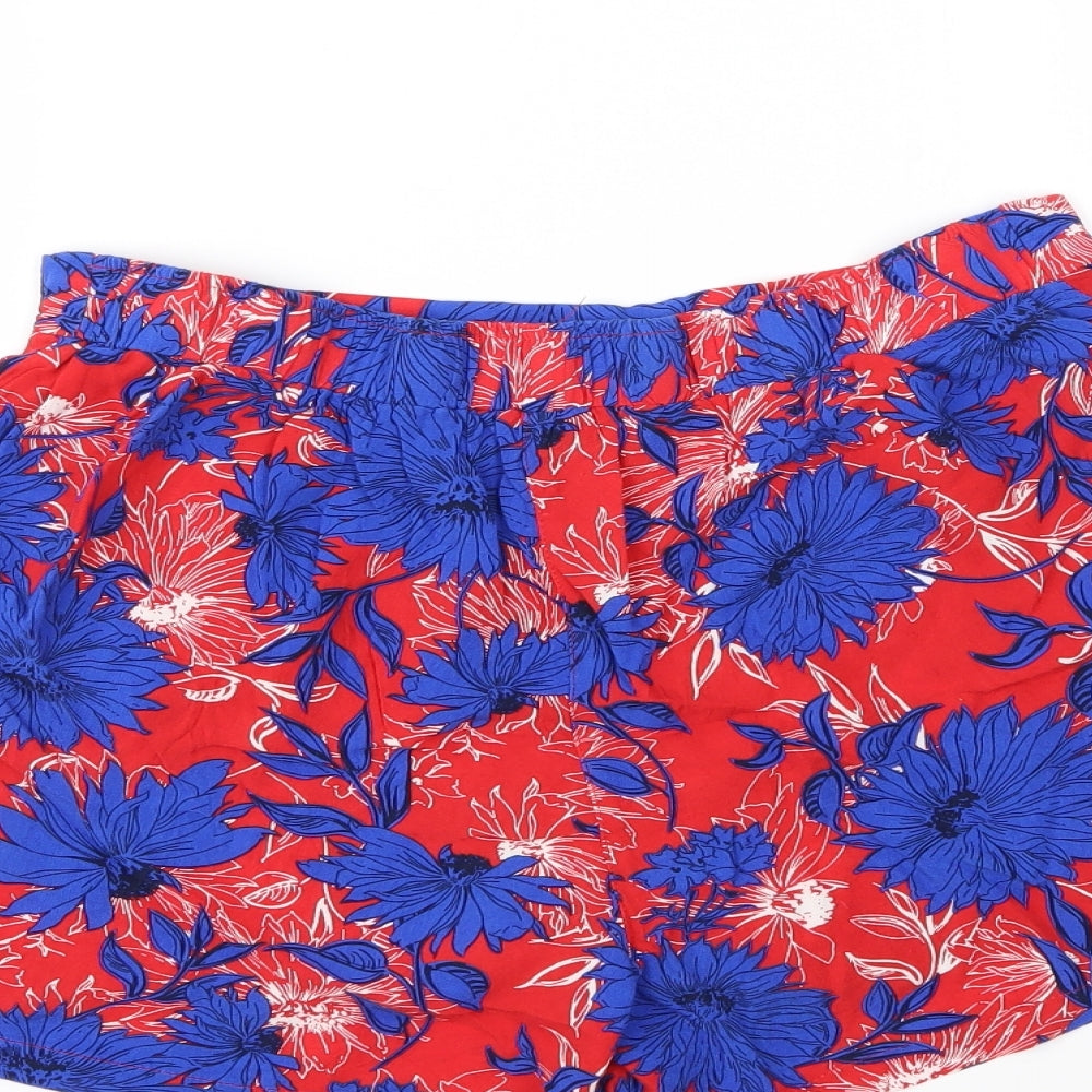 George Womens Multicoloured Floral  Paperbag Shorts Size 12