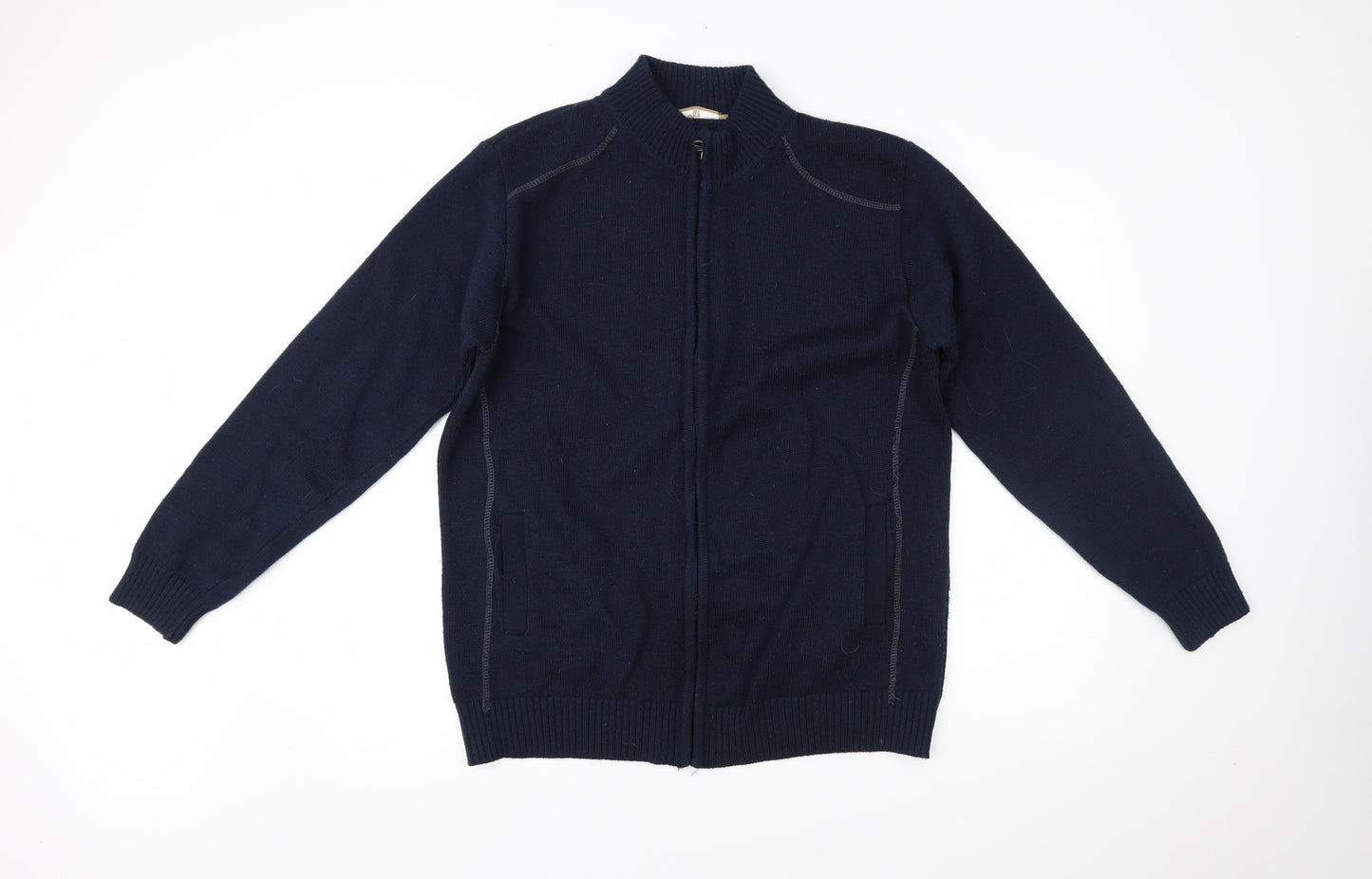 Cavallio Mens Blue   Full Zip Jumper Size L
