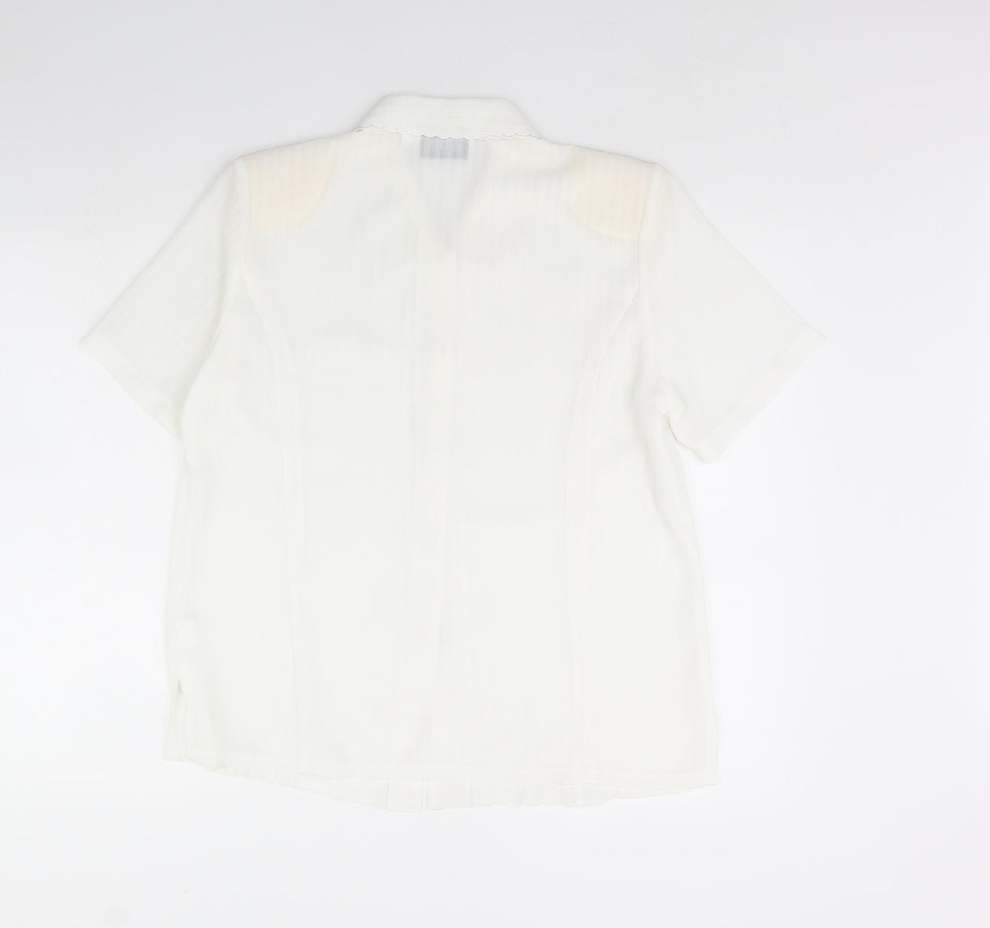 Clothes Contact Womens White   Basic Button-Up Size 12  - Shoulder Pads